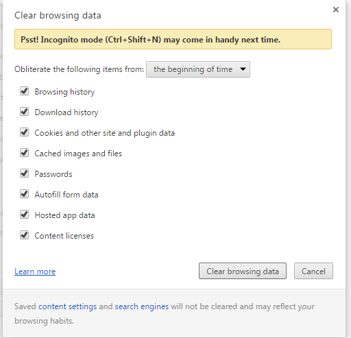 Clear History and Cache From Your Google Chrome Browser